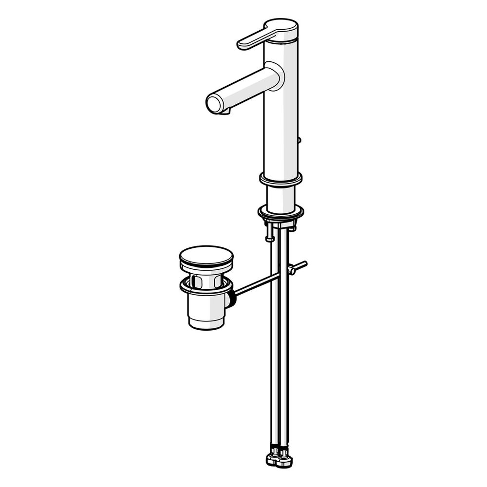 Hansa Designo Style Einhebel-Waschtischbatterie, Ausladung 125mm, DN 15, Zugstangen-Abl... HANSA-51832293 4057304015106 (Abb. 5)