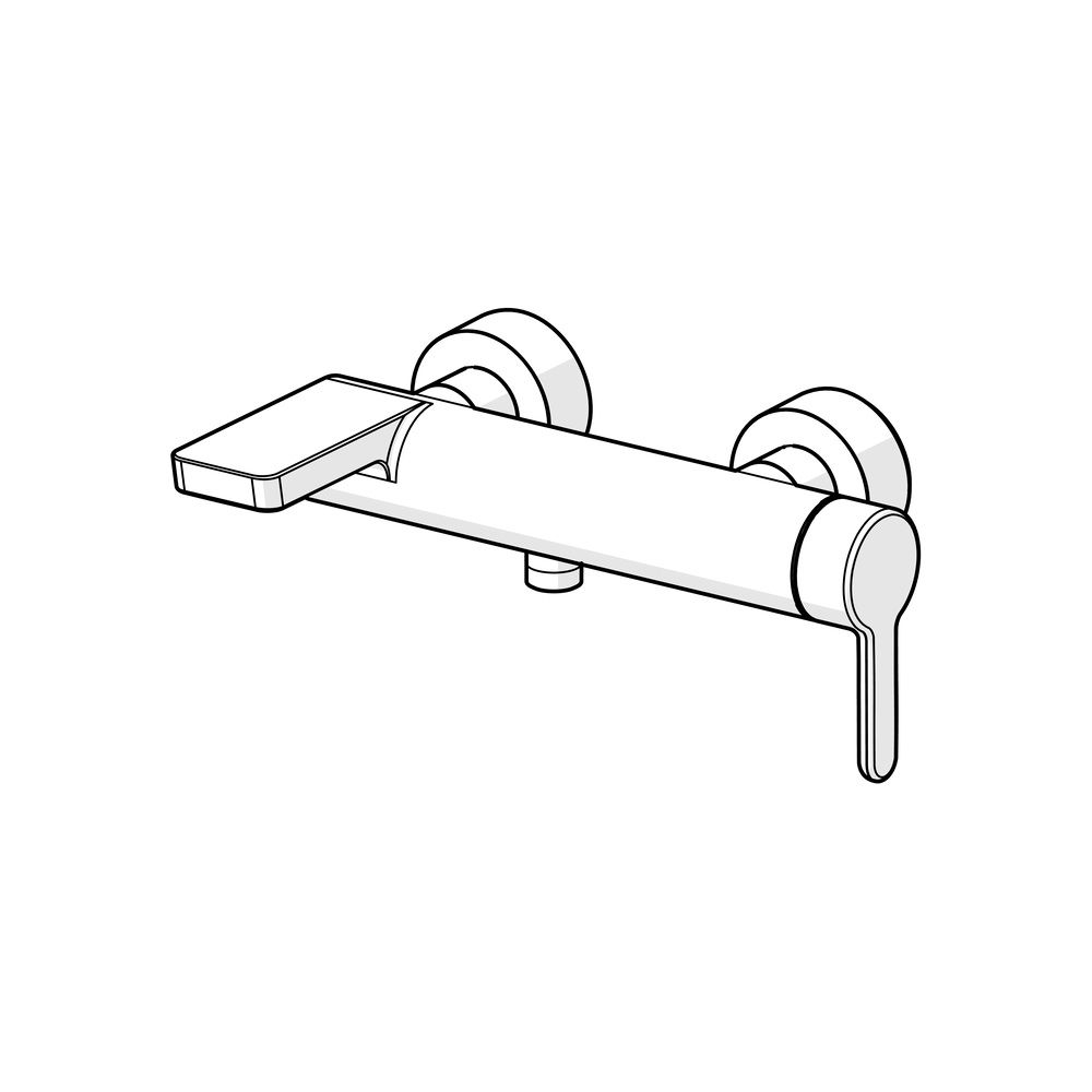 Hansa Designo Style Einhebel-Wannen- und Brausearmatur, Wandmontage, Laminarstrahl, Chr... HANSA-51852193 4057304022111 (Abb. 5)