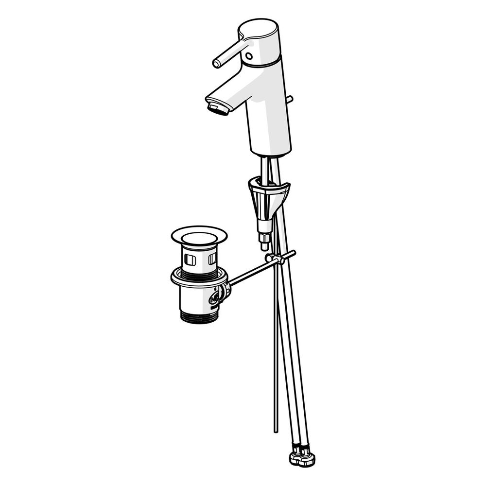Hansa Vantis Einhebel-Waschtischbatterie, Ablaufgarnitur mit Zugstange, Ausladung 109mm... HANSA-52402267 4057304017162 (Abb. 5)