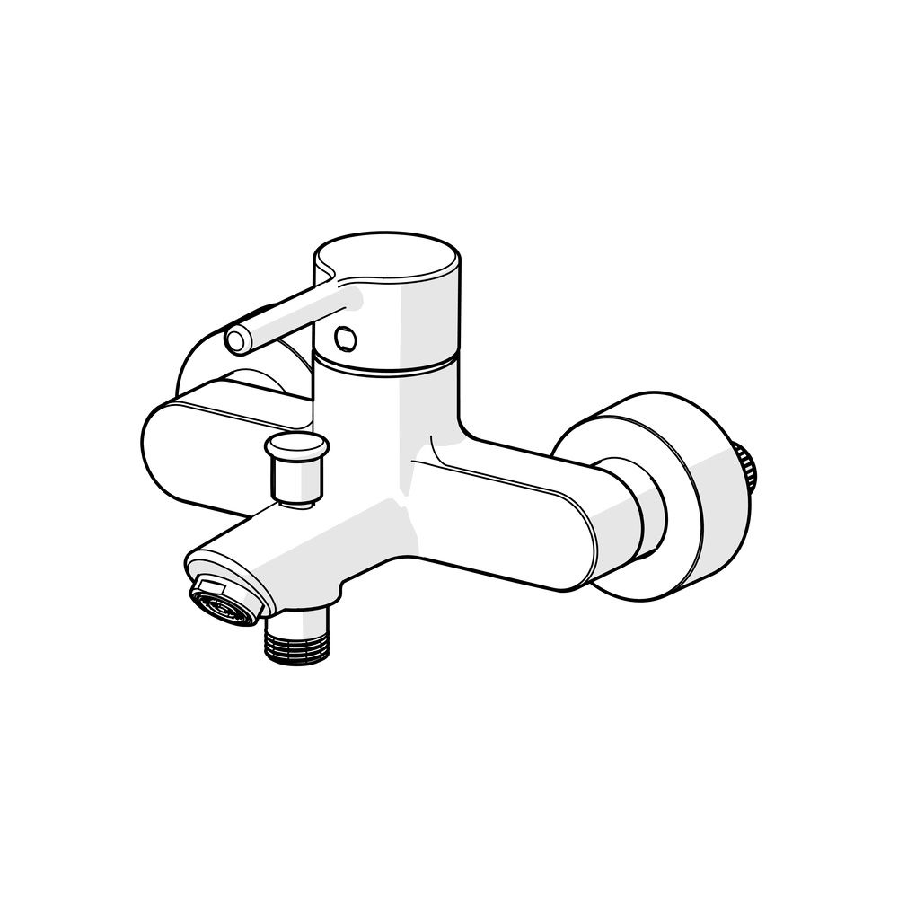 Hansa Vantis Einhebel-Wannenfüll- und Brausebatterie, Ausladung 154mm, Pinhebel, Chrom,... HANSA-52442267 4057304017322 (Abb. 5)