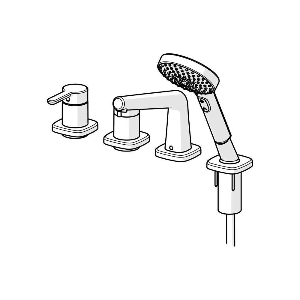 Hansa Designo Style Einhebel-Fertigmontageset für Wanne/Brause, Rosette soft edge, 3-st... HANSA-53122083 4057304007026 (Abb. 5)
