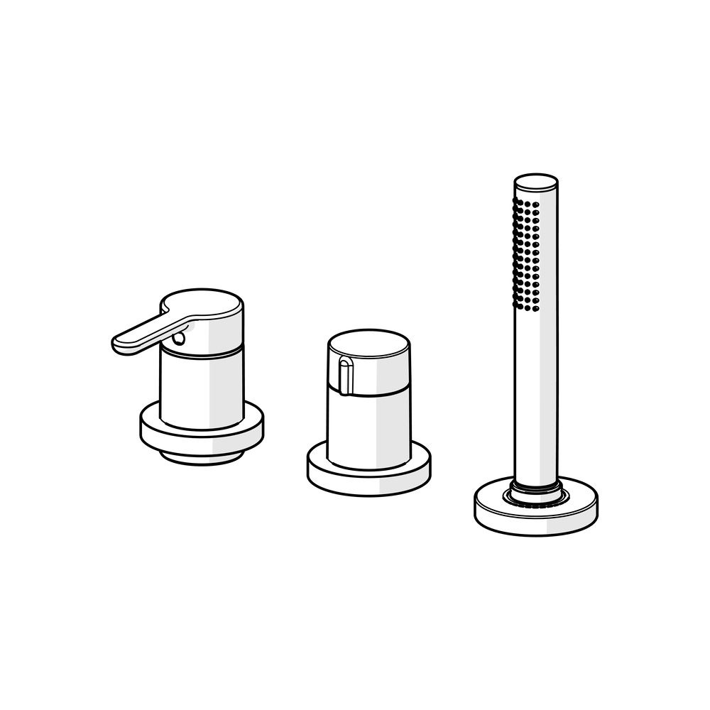 Hansa Designo Style Einhebel-Fertigmontageset für Wanne/Brause, Rosette rund, 3-strahli... HANSA-53259063 4057304006999 (Abb. 5)