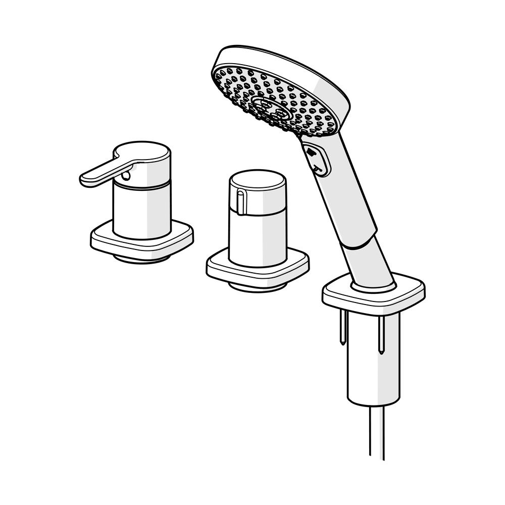 Hansa Designo Einhebelmischer Fertigmontageset für Wanne/Brause Style 5325 Rosette soft... HANSA-53259083 4057304007002 (Abb. 5)