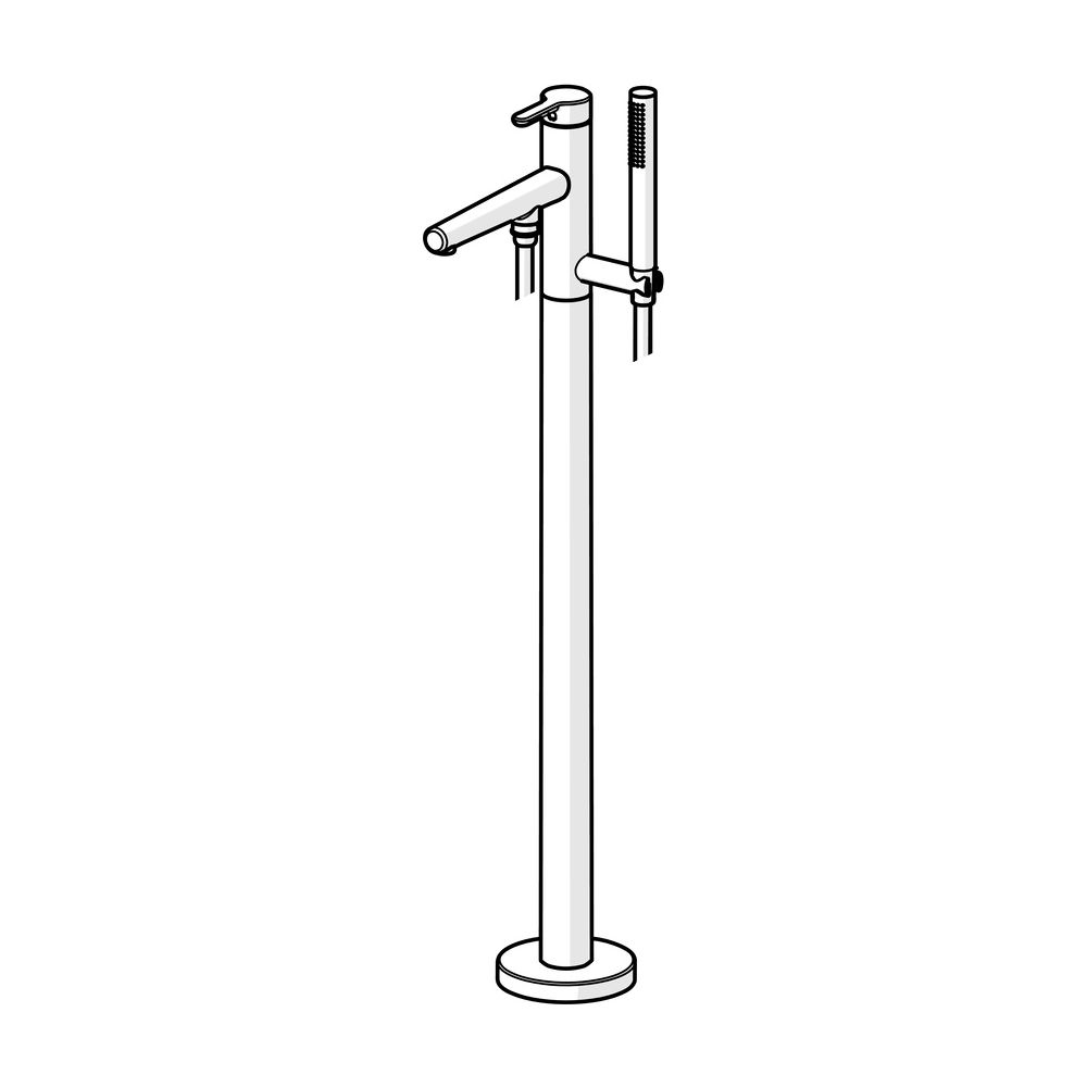 Hansa Designo Style Einhebel-Badebatterie mit Standrohr, Ausladung 209mm, 3-strahlig, D... HANSA-53272083 4057304006982 (Abb. 5)