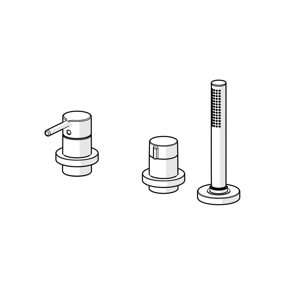 Hansa Vantis Style Einhebel-Wannenarmatur, Wannenrandmontage, 1-strahlig, 3-Loch, Ros... HANSA-5470900733 4057304025488 (Abb. 5)