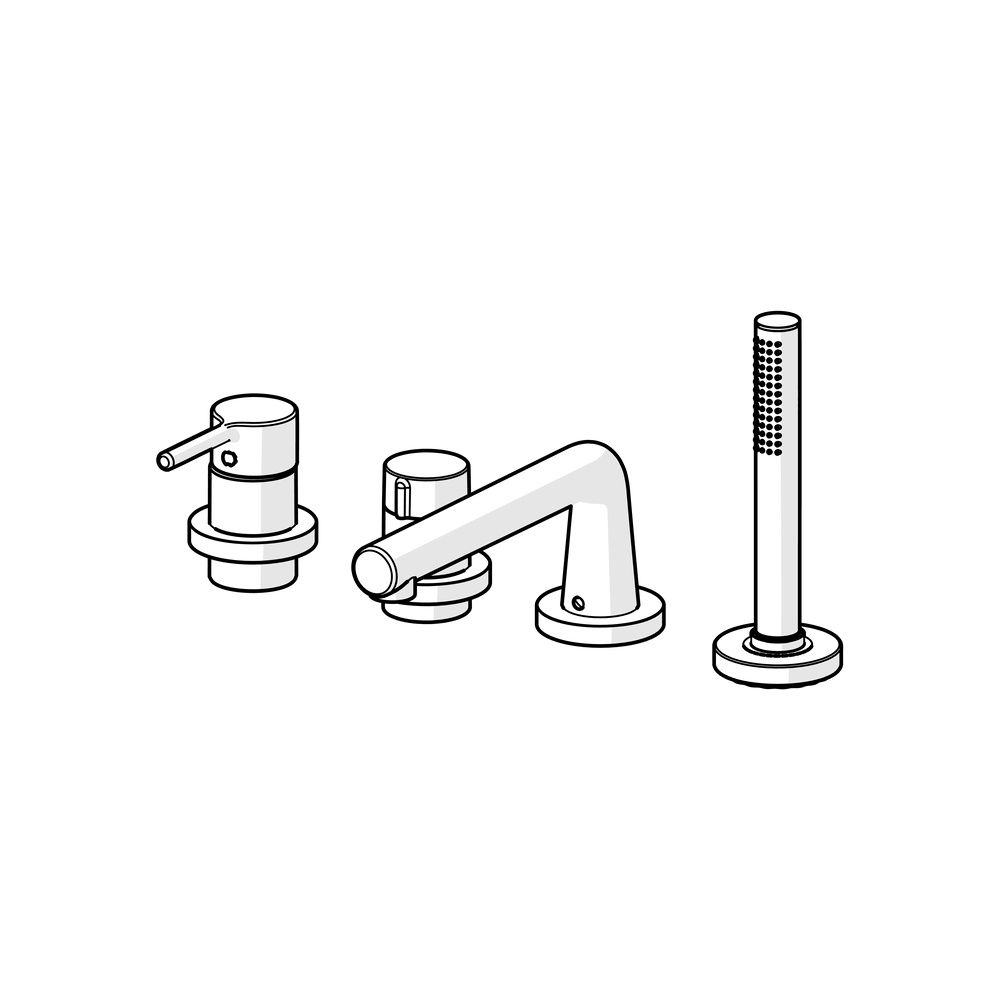 Hansa Vantis Style Einhebel-Wannenarmatur, Wannenrandmontage, 1-strahlig, 4-Loch, 205... HANSA-5471900733 4057304025518 (Abb. 5)