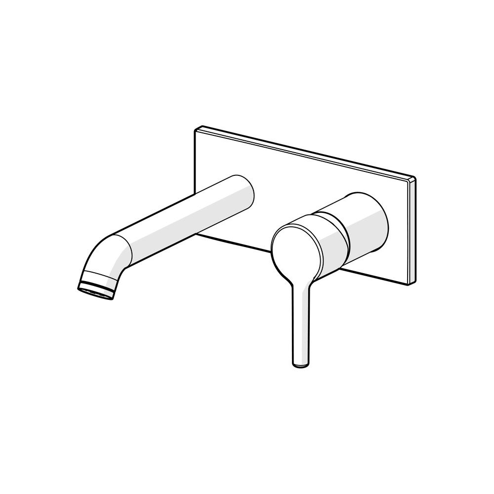 Hansa Vantis Style Einhebel-Waschtischarmatur, Wandmontage, 176mm Ausladung, Rosette ... HANSA-5480213733 4057304022388 (Abb. 5)