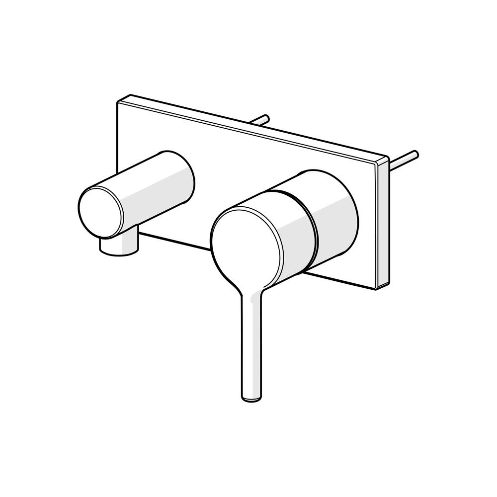 Hansa Vantis Style Einhebel-Fertigmontageset für Brause-Batterie, Rosette eckig, Chrom,... HANSA-54819007 4057304017575 (Abb. 5)