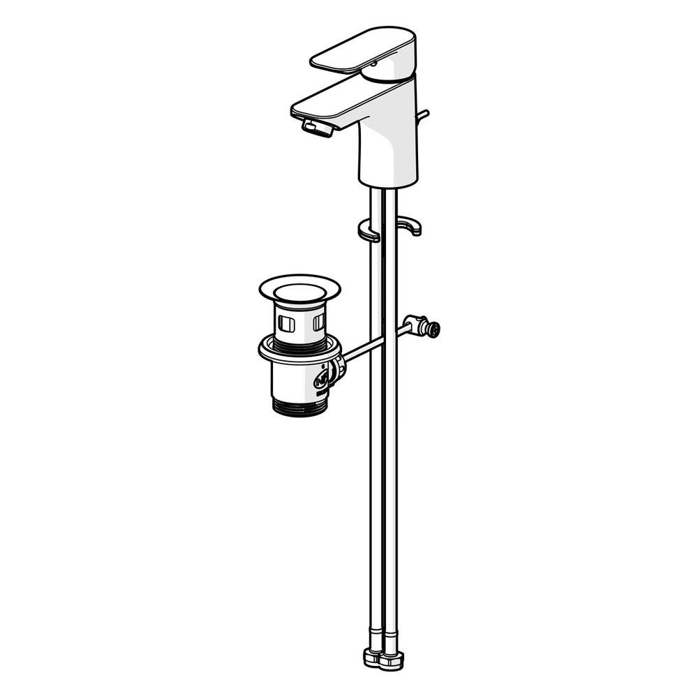 Hansa Basic Einhebelmischer Waschtischbatterie, Ablaufgarnitur mit Zugstange, Ausladung... HANSA-55402203 4057304018985 (Abb. 5)