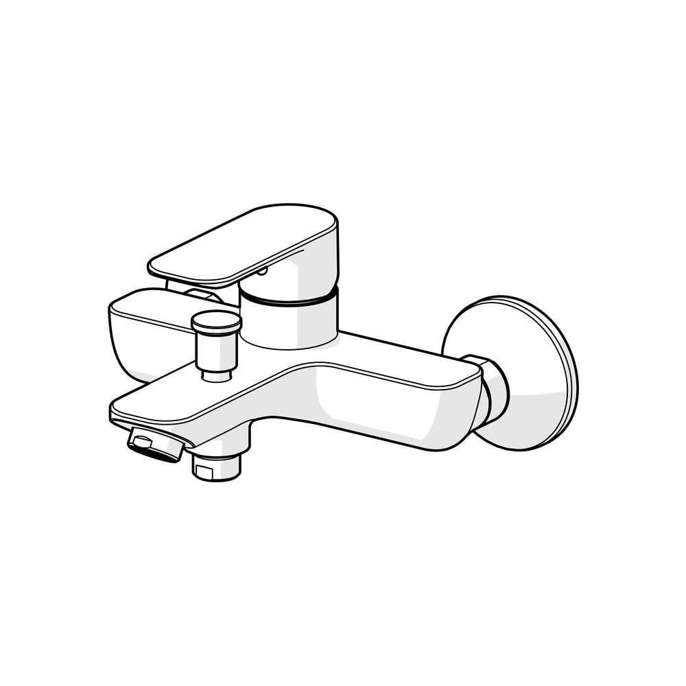 Hansa Basic Einhebelmischer Wannenfüll- und Brausebatterie, Ausladung 165mm, DN 15, Chr... HANSA-55442103 4057304019067 (Abb. 5)