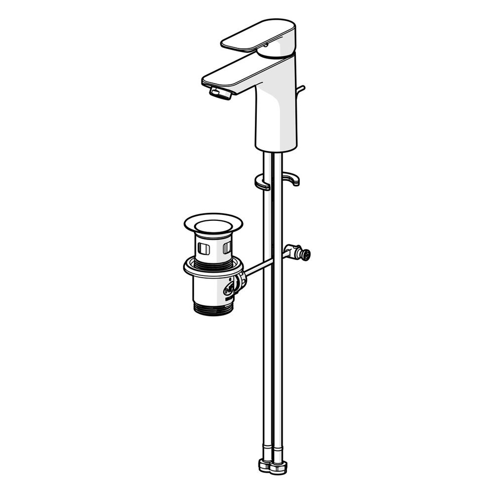 Hansa Basic XL Einhebelmischer Waschtischbatterie, Ablaufgarnitur mit Zugstange Ausladu... HANSA-55502203 4057304019005 (Abb. 5)