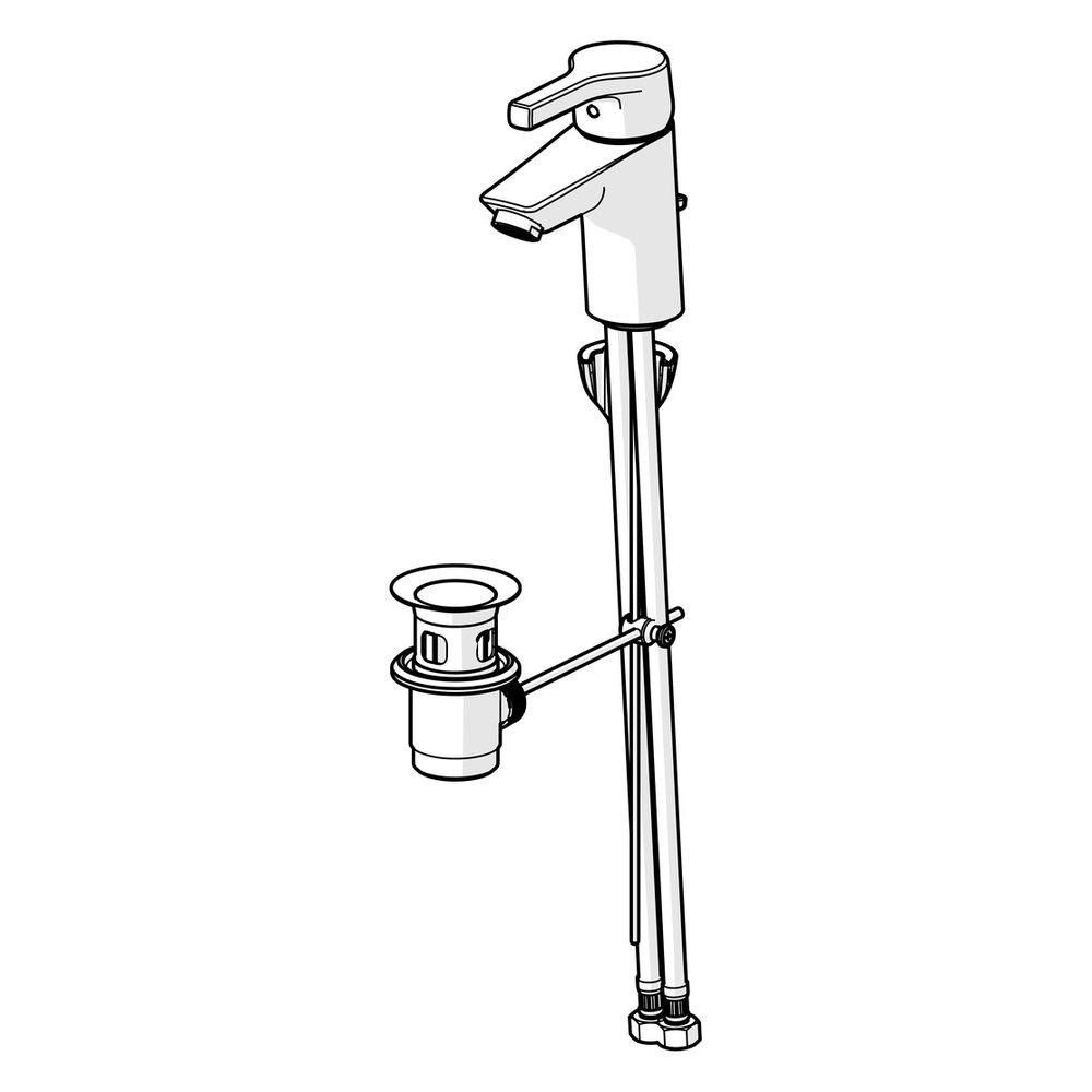 Hansa Paleno Einhebel-Waschtischarmatur, Standmontage, DN 15, Ausladung 103mm, mit Zugs... HANSA-56352203 4057304011986 (Abb. 5)