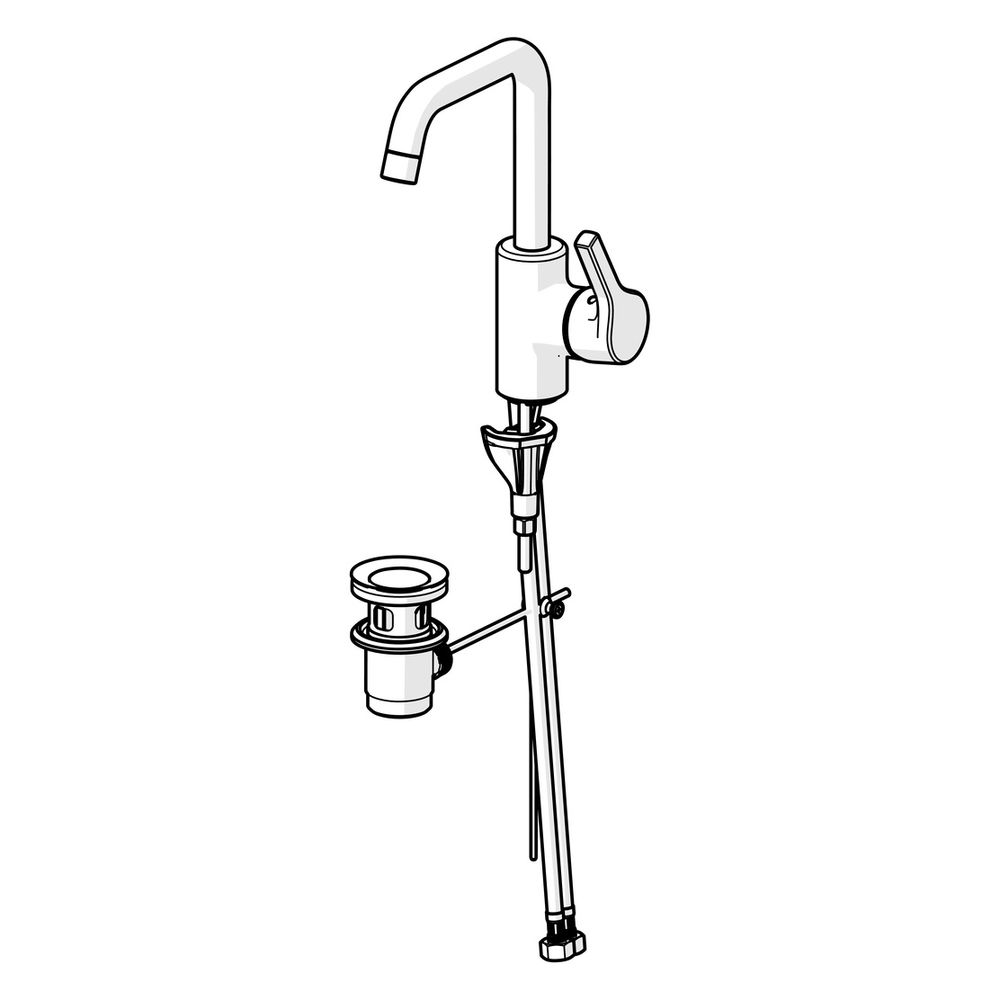 Hansa Paleno Einhebel-Waschtischarmatur, Standmontage, DN 15, Ausladung 152mm, mit Zugs... HANSA-56372203 4057304012020 (Abb. 5)
