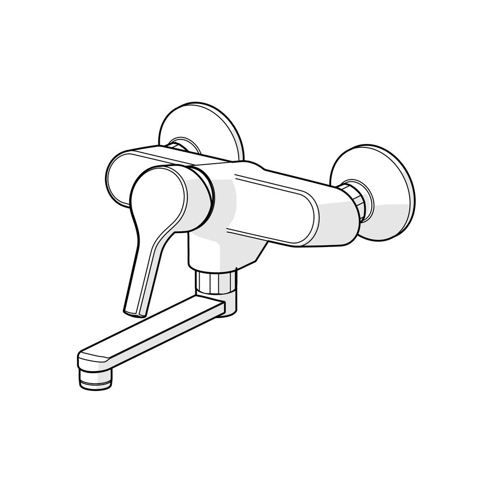 Hansa Paleno Einhebel-Waschtisch- und Küchenarmatur, Ausladung 242mm, DN 15, Chrom, 563... HANSA-56382203 4057304012051 (Abb. 5)