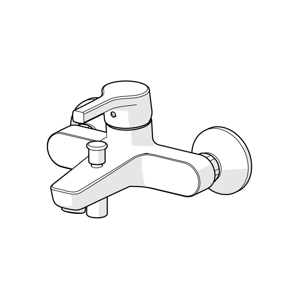 Hansa Paleno Einhebel-Wannen- und Brausearmatur, Wandmontage, DN 15, Ausladung 164mm, m... HANSA-56452103 4057304012235 (Abb. 5)