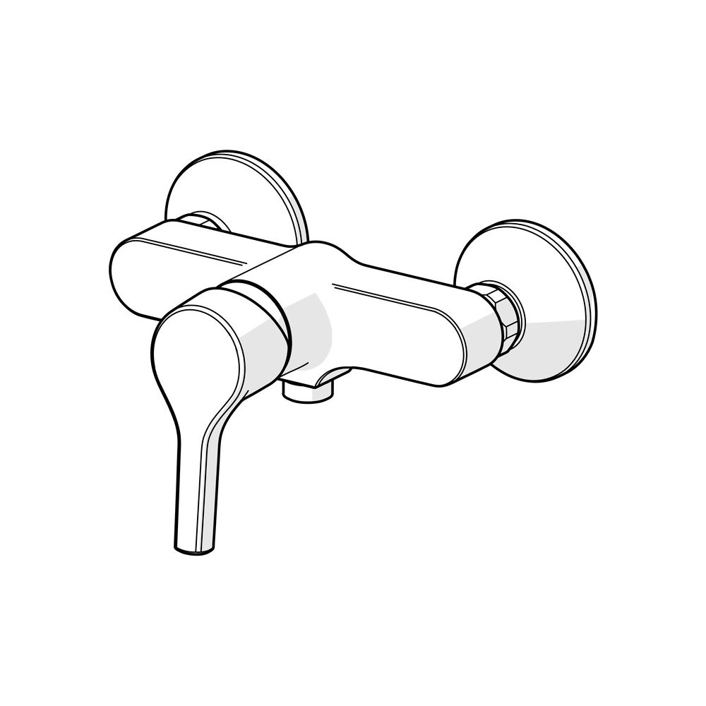Hansa Paleno Einhebel-Brausearmatur, Wandmontage, mit Temperaturbegrenzer, Ausladung 57... HANSA-56470103 4057304012242 (Abb. 5)