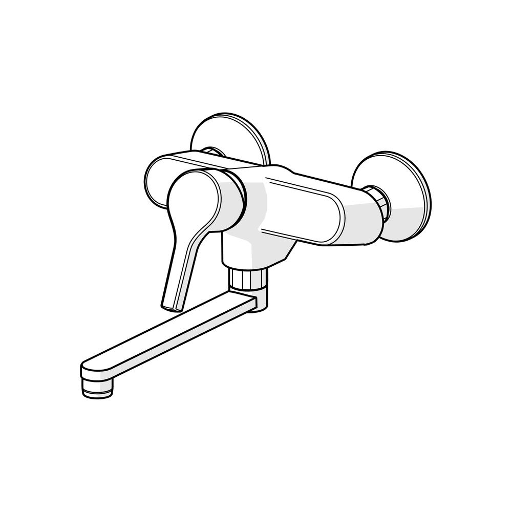 Hansa Paleno Einhebelmischer Wandmontage, schwenkbarer Auslauf, Chrom, 56512103... HANSA-56512103 4057304012136 (Abb. 5)
