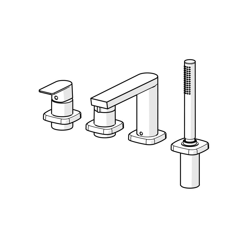 Hansa Stela Einhebel-Fertigmontageset für Wanne/Brause, Rosette soft edge, Chrom, 57302... HANSA-57302173 4057304015304 (Abb. 5)