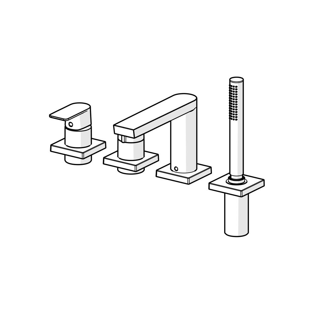 Hansa Stela Einhebel-Fertigmontageset für Wanne/Brause, Rosette eckig, Chrom, 57302473... HANSA-57302473 4057304015328 (Abb. 5)