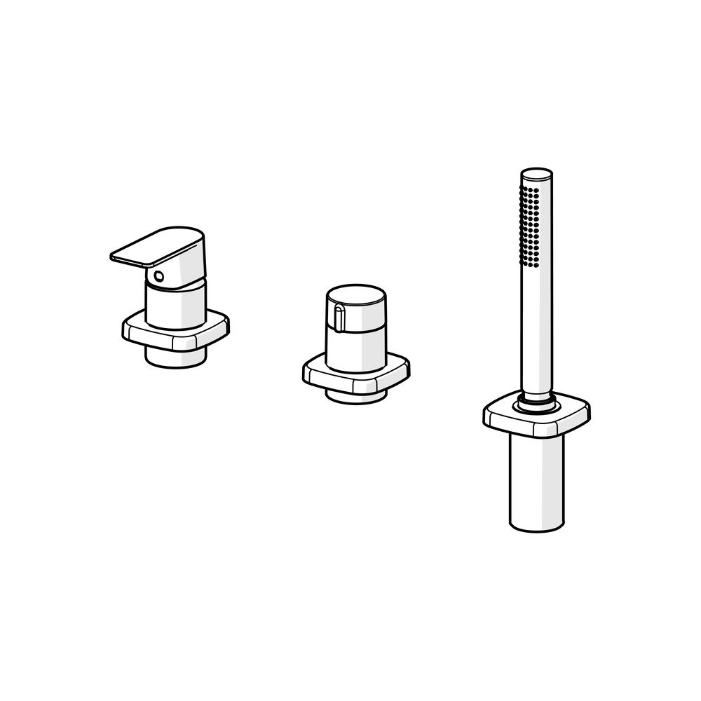Hansa Stela Einhebel-Fertigmontageset für Wanne/Brause, Rosette soft edge, Chrom, 57319... HANSA-57319173 4057304015311 (Abb. 5)