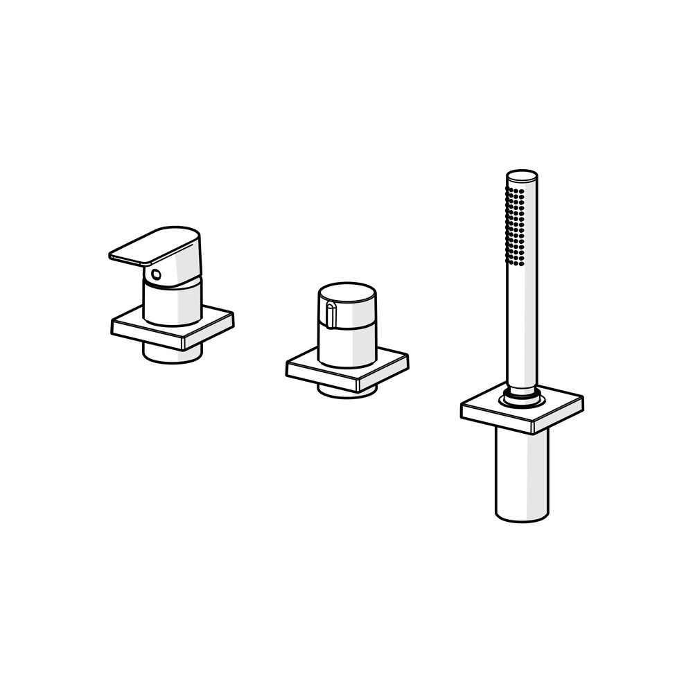 Hansa Stela Einhebel-Fertigmontageset für Wanne/Brause, Rosette eckig, Chrom, 57319473... HANSA-57319473 4057304015335 (Abb. 5)