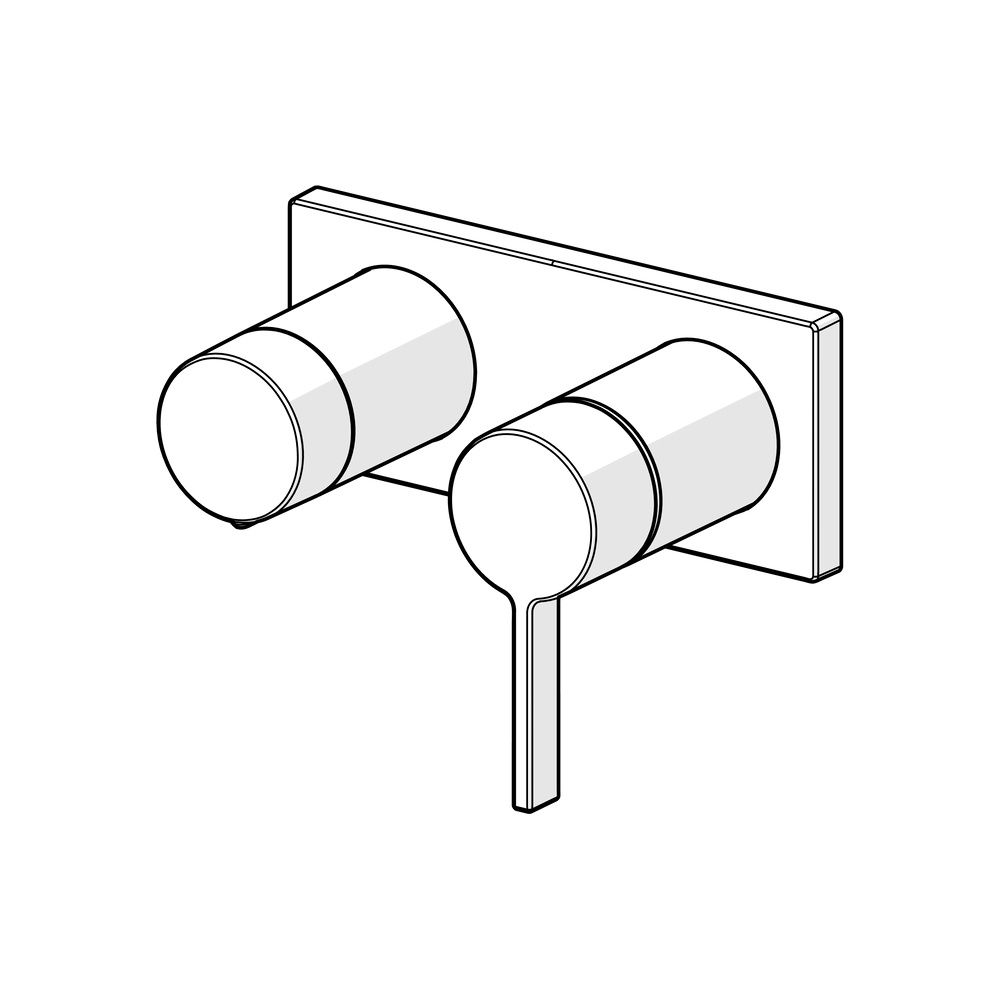 Hansa Loft Einhebelmischer Fertigmontageset für Wanne/Brause 5764 Rosette eckig 4.0 Pla... HANSA-57649583 4057304014802 (Abb. 5)