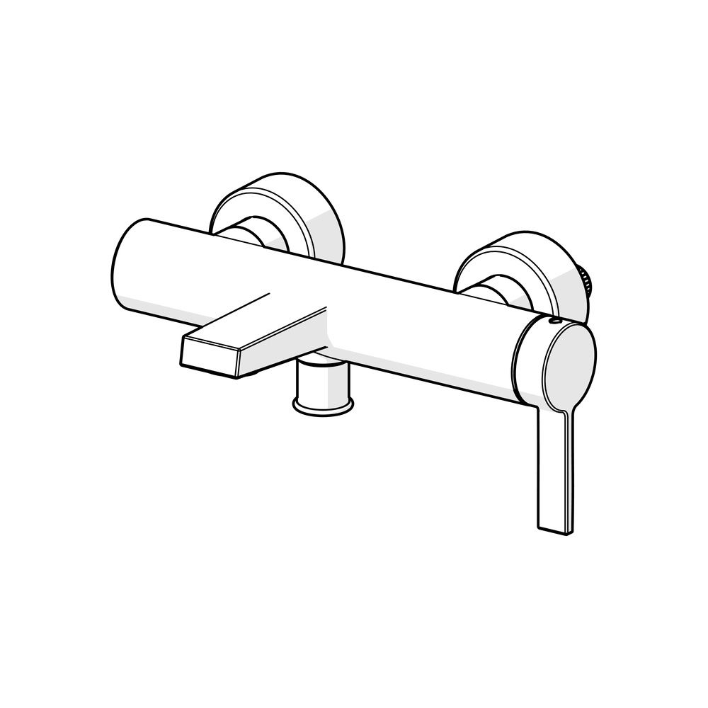 Hansa Loft Einhebelmischer Wannenfüll- und Brausebatterie 5770 Ausladung 162mm DN15 Chr... HANSA-57702103 4015474263376 (Abb. 3)