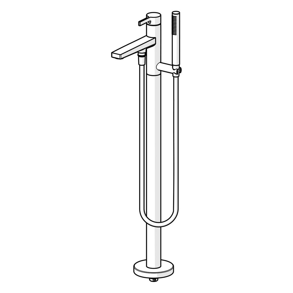 Hansa Loft Einhebelmischer Badebatterie mit Standrohr, Rosette rund, Ausladung 197mm, D... HANSA-57762073 4015474263420 (Abb. 6)