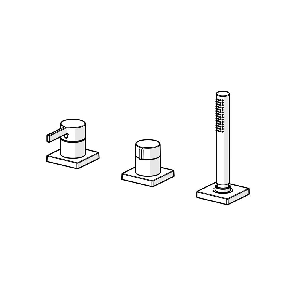 Hansa Loft Einhebelmischer Fertigmontageset für Wanne/Brause 5779 Rosette eckig 1-strah... HANSA-57799483 4057304014574 (Abb. 5)