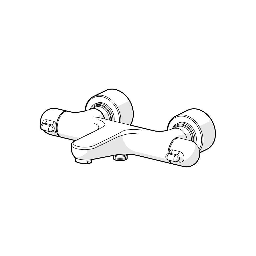 Hansa Medipro Wannenfüll- und Brausebatterie, Ausladung 197mm, DN 15, Chrom, 58101201... HANSA-58101201 4015474267466 (Abb. 3)