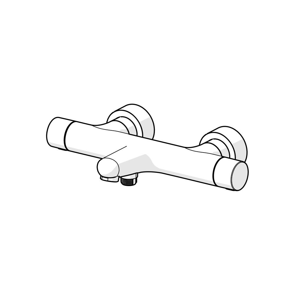 Hansa Prisma Wannen- und Brausearmatur Wandmontage Thermostat, 180mm Ausladung, Chrom, ... HANSA-58102301 4057304020599 (Abb. 5)