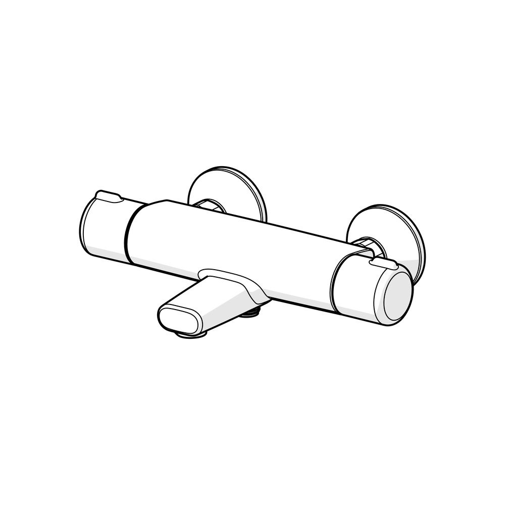 Hansa Micra Wannenfüll- und Brausebatterie, Ausladung 159mm, DN 15, Chrom, 58162171... HANSA-58162171 4057304003486 (Abb. 5)