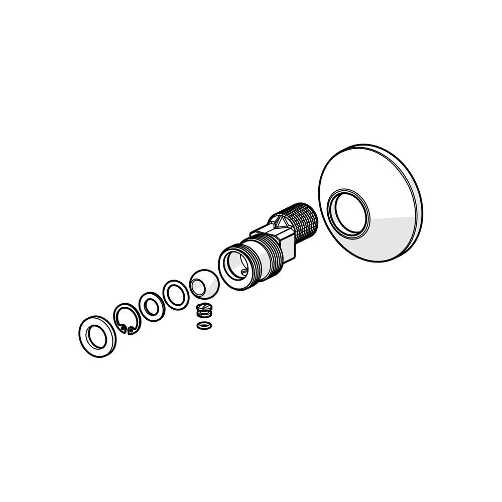 Hansa Excenteranschluss mit Absperrventil und Rosetten 1/2" x 3/4", Chrom, 59902034... HANSA-59902034 4015474052949 (Abb. 3)