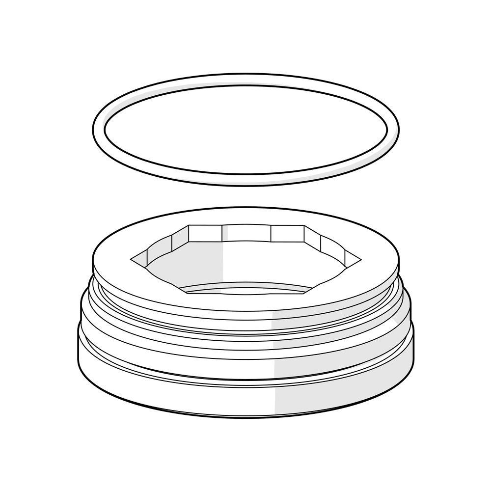 Hansa Montagering für Luftsprudler M24x1, Schlüsselweite 17, ab 2019, 59914744... HANSA-59914744 4057304013508 (Abb. 2)