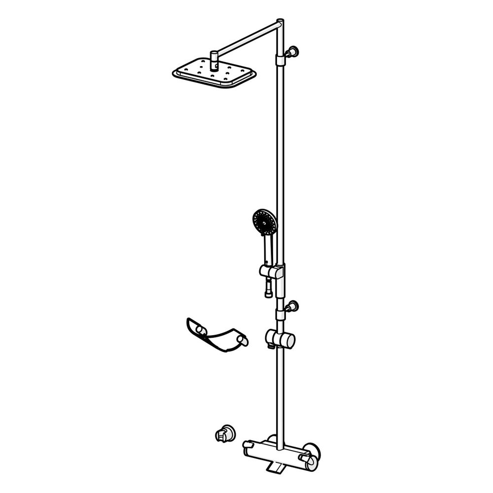 Hansa Fit Regenbrause-Duscharmatur 6516 3-strahlig Ausladung 485mm DN15 Chrom... HANSA-65162101 4015474277229 (Abb. 5)