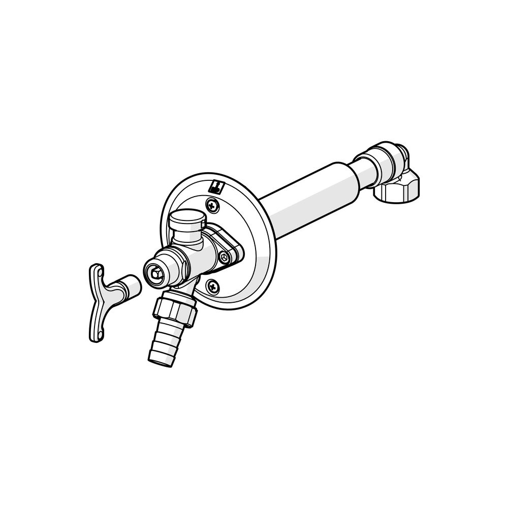 Hansa Gartenventil, mit Sicherungseinrichtung, DN 15, Chrom, 69509101... HANSA-69509101 4015474277434 (Abb. 3)