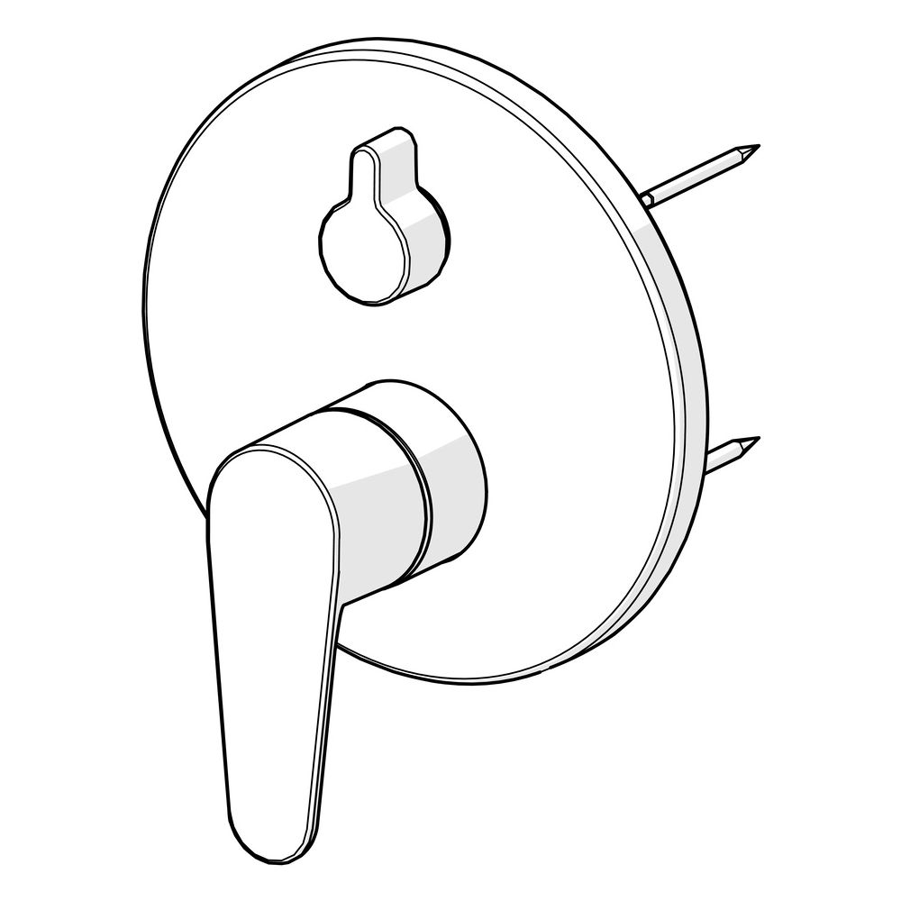 Hansa Vantis Einhebelmischer Fertigmontageset für Wanne/Brause 8260 Rosette rund mit Si... HANSA-82603063 4057304017377 (Abb. 5)