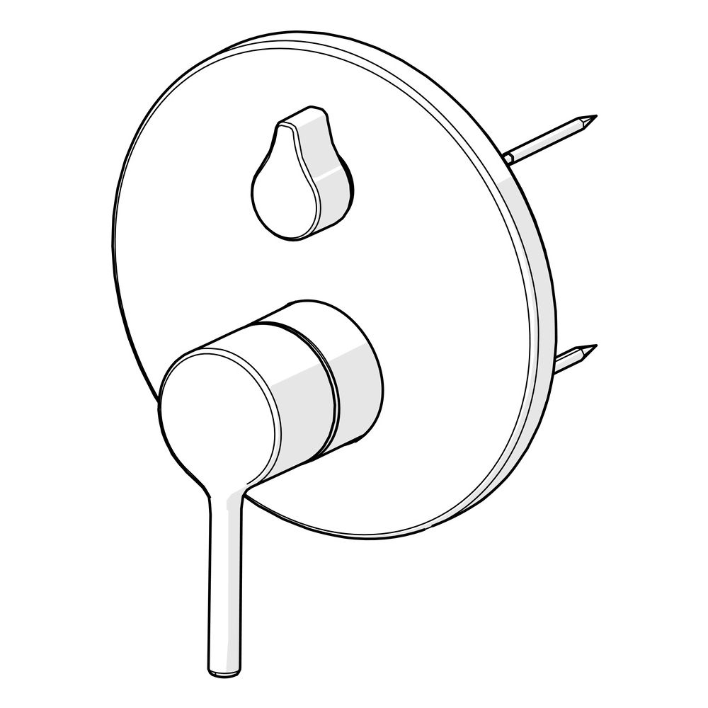 Hansa Vantis Einhebelmischer Fertigmontageset für Wanne/Brause 8260 Rosette rund mit Si... HANSA-82603067 4057304017384 (Abb. 5)