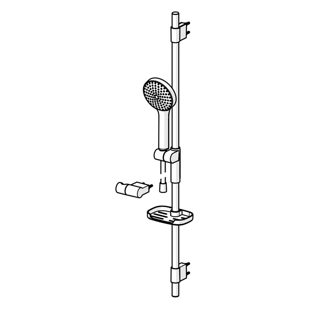 Hansa ActiveJet Wandstangengarnitur, 1-strahlig, Chrom/Hellgrau, 84370110... HANSA-84370110 4057304005107 (Abb. 5)