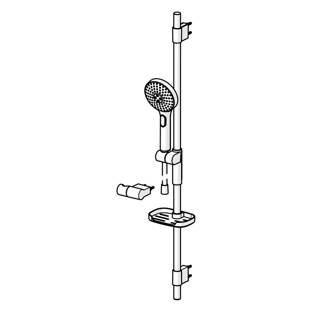 Hansa ActiveJet Wandstangengarnitur, 3-strahlig, Chrom/Hellgrau, 84370130... HANSA-84370130 4057304005114 (Abb. 5)