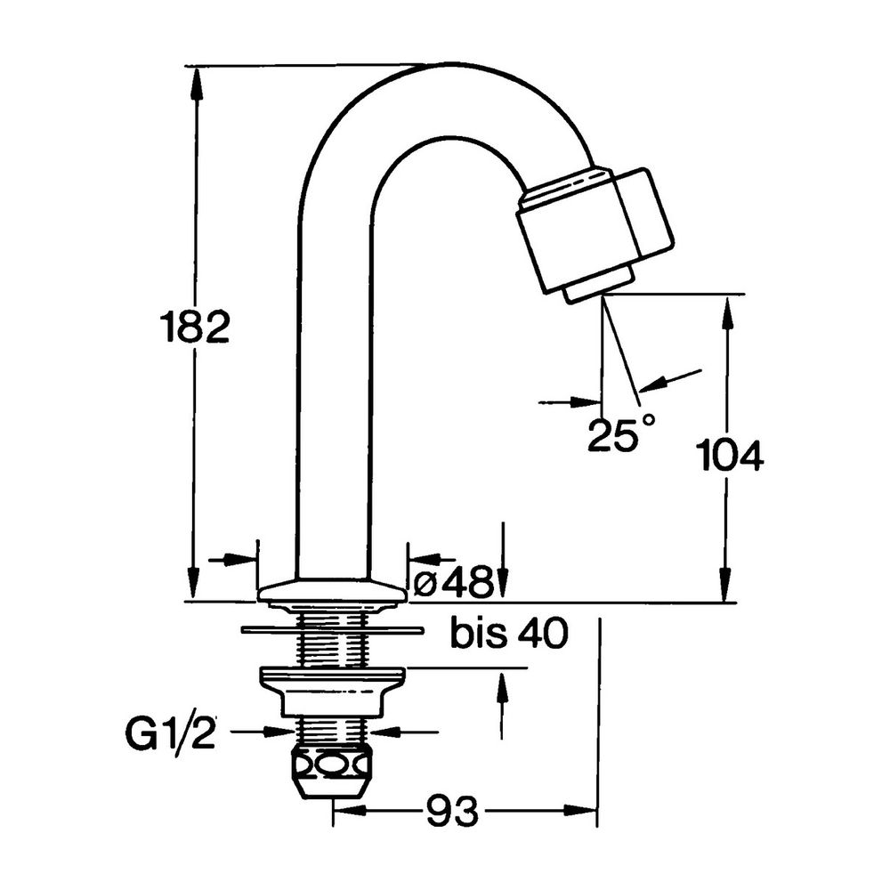 Hansa Nova Einhebelmischer Waschtischbatterie 0093 Ausladung 93mm DN15 Chrom... HANSA-00938101 4015474600423 (Abb. 3)