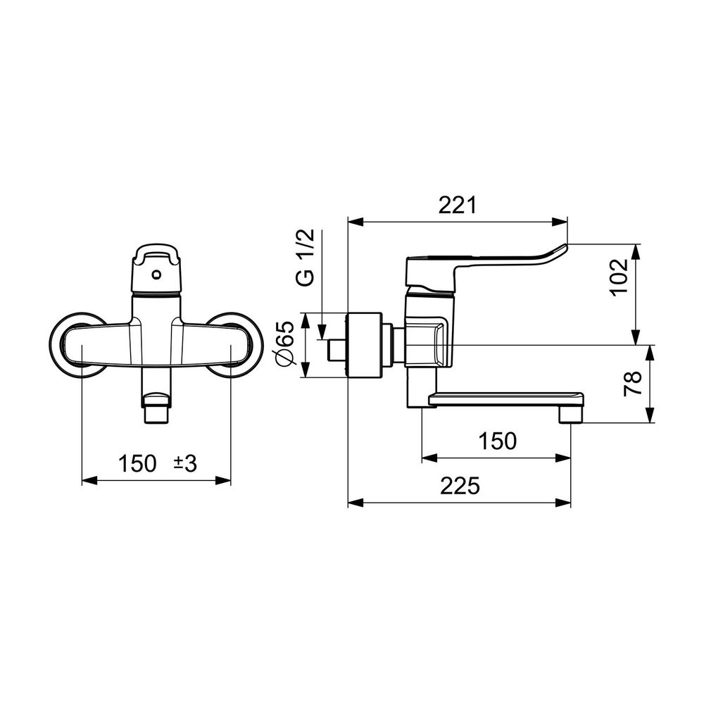 Hansa Clinica Einhebelmischer Waschtischbatterie 0151 Bügelhebel Bedienhebel lang Ausla... HANSA-01516286 4057304018916 (Abb. 3)