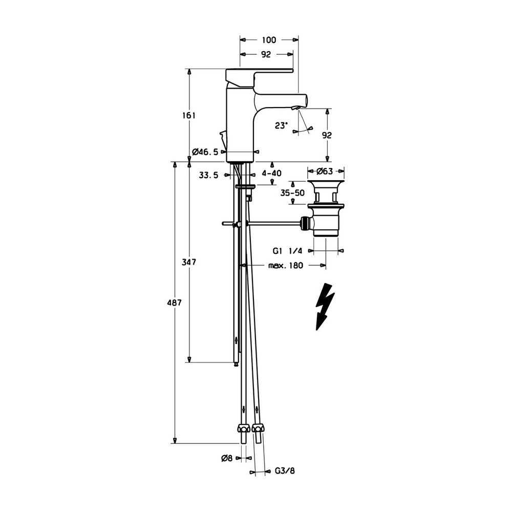 Hansa Ronda Einhebelmischer Waschtischbatterie, Niederdruck 0313 Kupferrohr Zugstangena... HANSA-03131173 4015474212671 (Abb. 3)