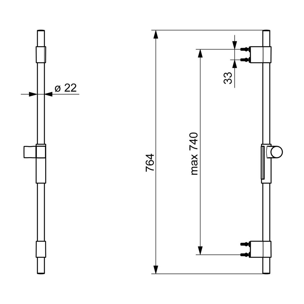 Hansa ActiveJet Wandstange, Chrom, 04780200... HANSA-04780200 4057304008672 (Abb. 4)
