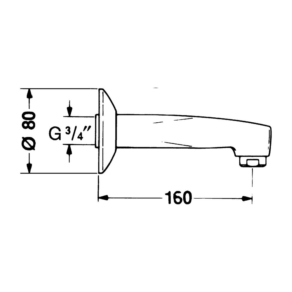 Hansa Auslauf 0598 Rosette rund Länge 160mm Ausladung 160mm DN20 Chrom... HANSA-059821000050 4015474520226 (Abb. 3)