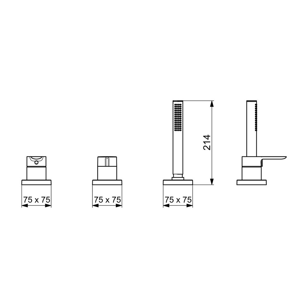 Hansa Ligna Einhebelmischer Fertigmontageset für Wanne/Brause 0643 1-strahlig 75x75mm C... HANSA-06439493 4057304014598 (Abb. 3)