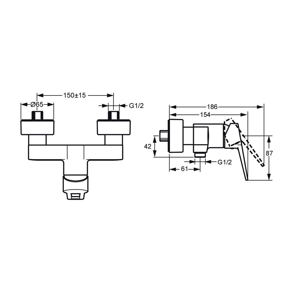 Hansa Twist Einhebelmischer Brausebatterie 0967 Bügelhebel DN15 Chrom... HANSA-09670185 4015474259867 (Abb. 3)