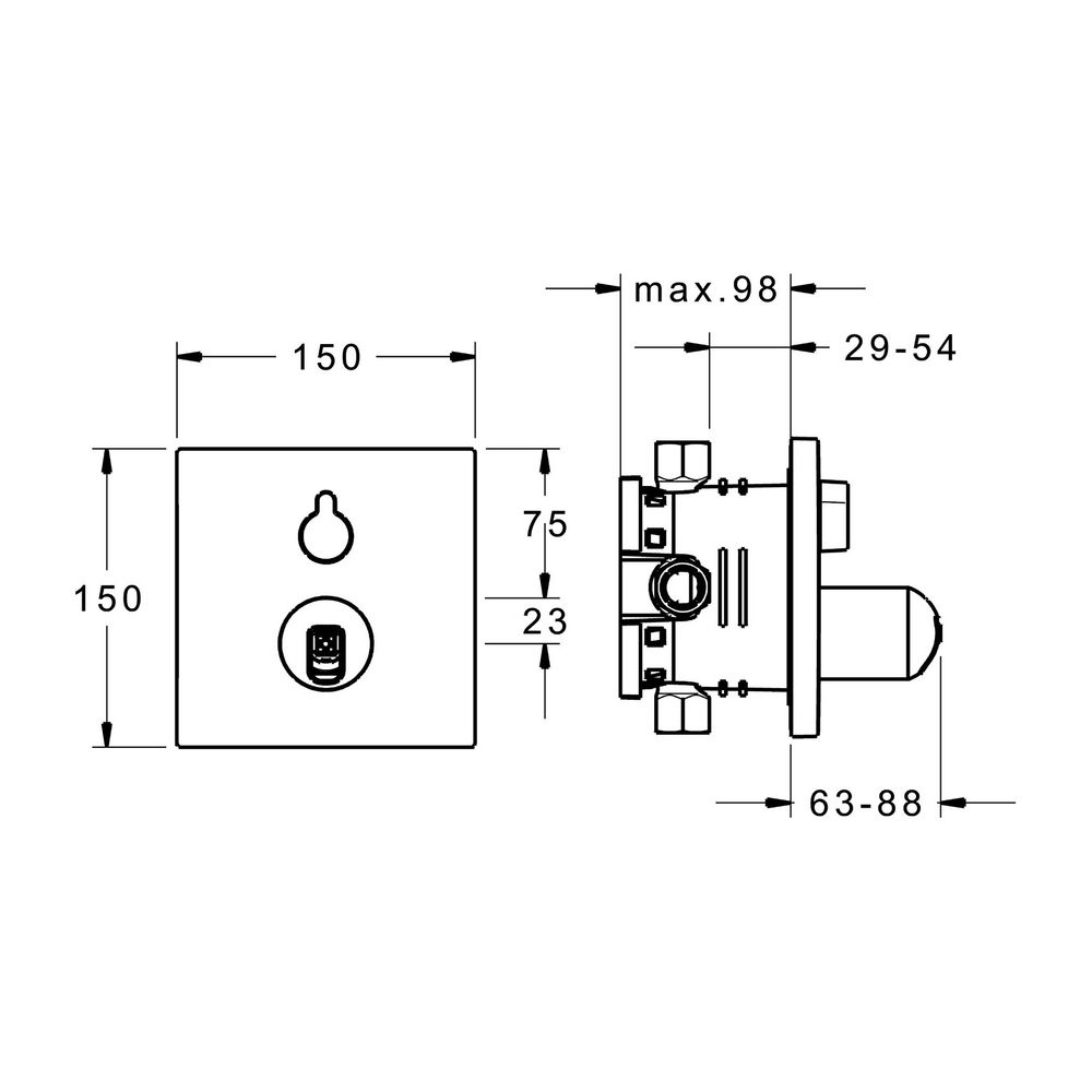 Hansa Varox Fertigmontageset für Wanne/Brause 4050 Rosette eckig Chrom... HANSA-40509073 4015474274631 (Abb. 3)