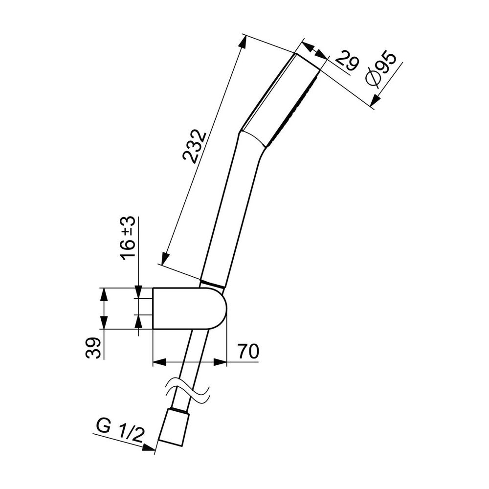 Hansa Viva Handbrausegarnitur 4417 1-strahlig Schlauch 1750mm Chrom... HANSA-44170210 4015474241527 (Abb. 3)