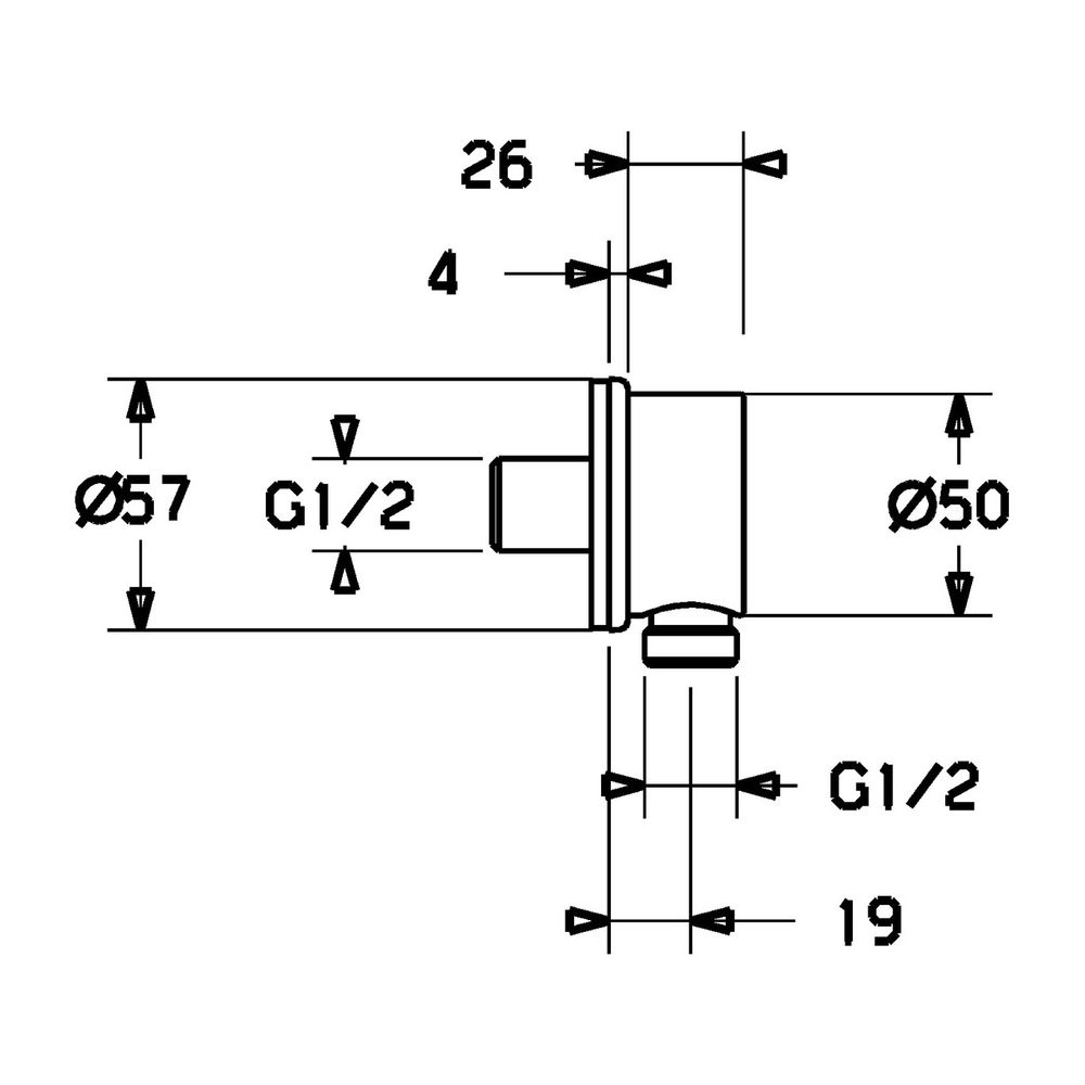 Hansa Wandanschlussbogen 4425 Rosette rund G1/2 mit RV DN15 Chrom... HANSA-44250100 4015474239050 (Abb. 3)